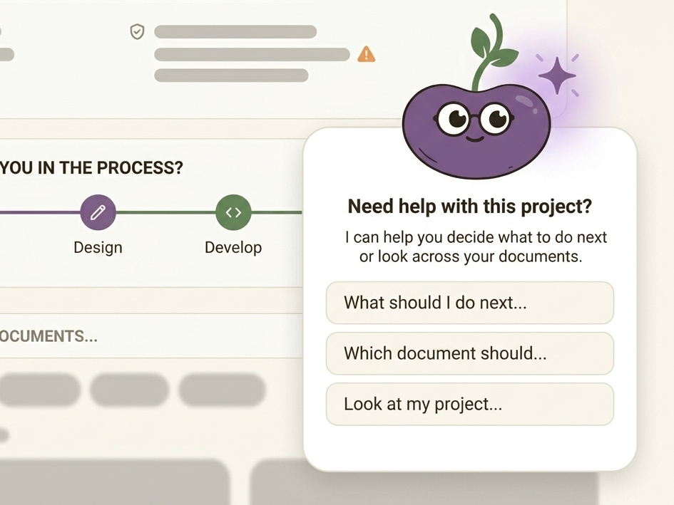The Beanly AI coach answering a question about a project